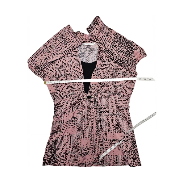 Notations Chic Blouse Abstract Design Pink Black - Picture 9 of 12